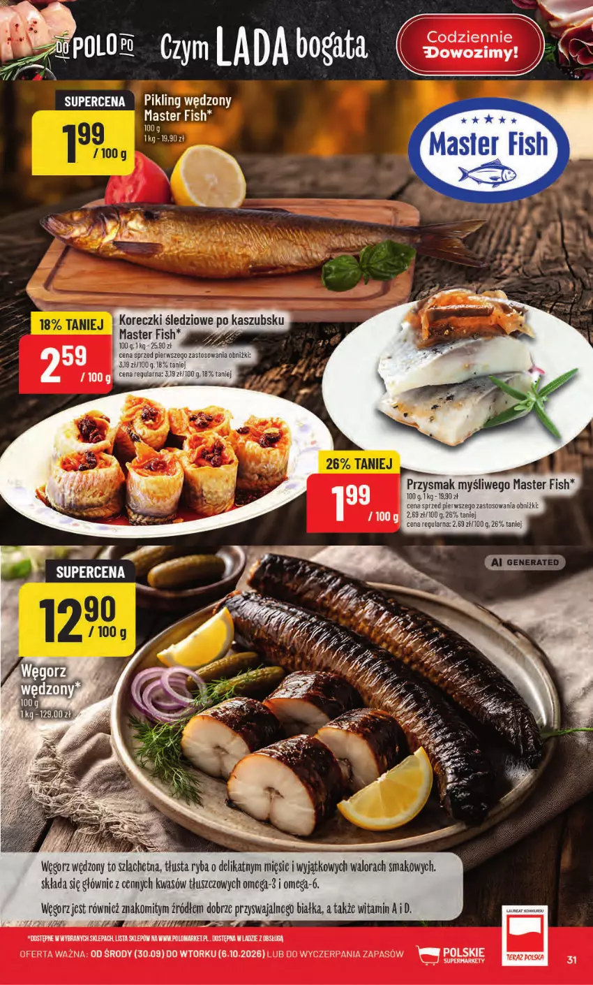 Gazetka promocyjna PoloMarket - Gazetka od 30.09 - ważna 30.09 do 06.10.2026 - strona 31 - produkty: Fa, Koreczki śledziowe, Omega-3, Ryba