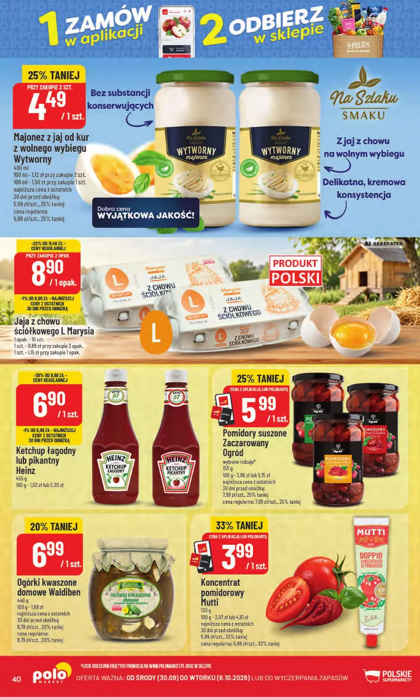 Gazetka promocyjna PoloMarket - Gazetka od 30.09 - ważna 30.09 do 06.10.2026 - strona 40 - produkty: Heinz, Jaja, Ketchup, Majonez, Ogród, Ser