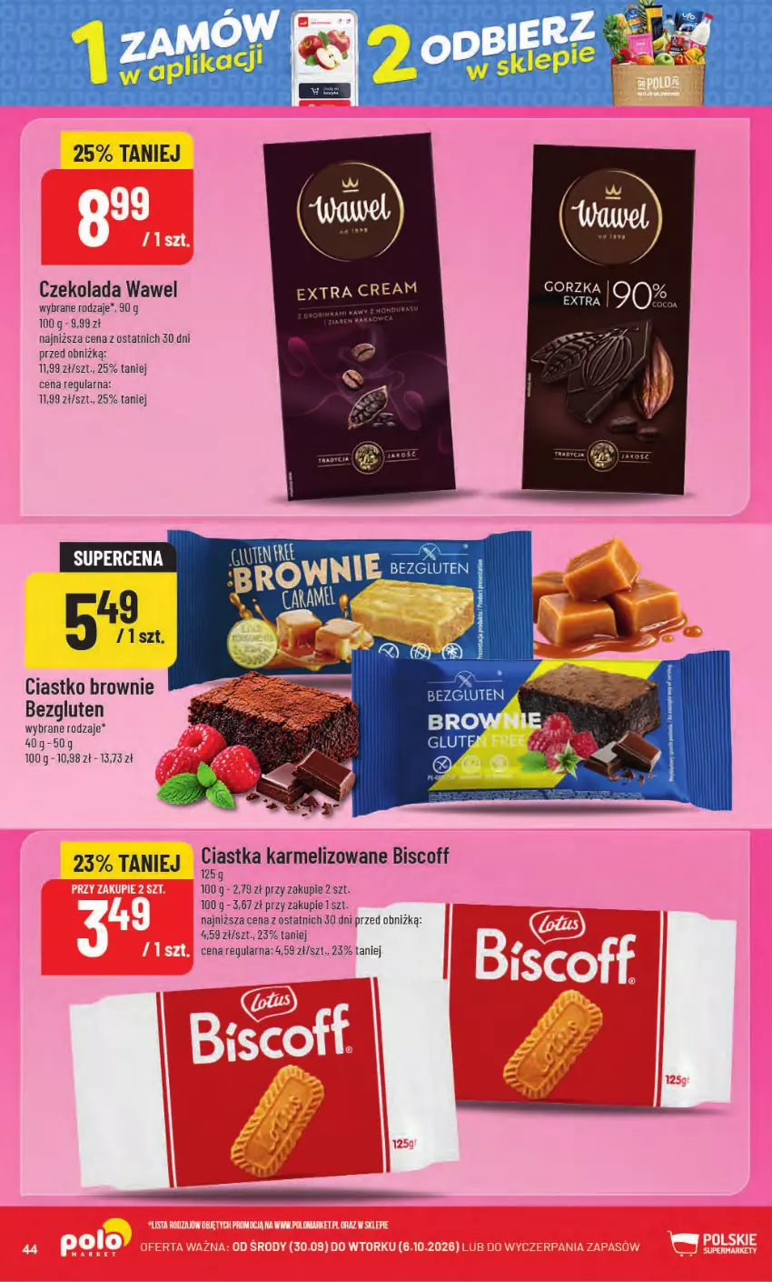Gazetka promocyjna PoloMarket - Gazetka od 30.09 - ważna 30.09 do 06.10.2026 - strona 44 - produkty: Brownie, Czekolada, Wawel