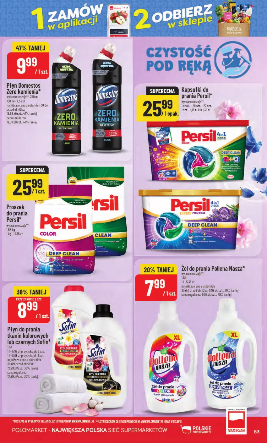 Gazetka promocyjna PoloMarket - Gazetka od 30.09 - ważna 30.09 do 06.10.2026 - strona 53 - produkty: Domestos, Kapsułki do prania, Laur, Persil, Płyn do prania, Proszek do prania