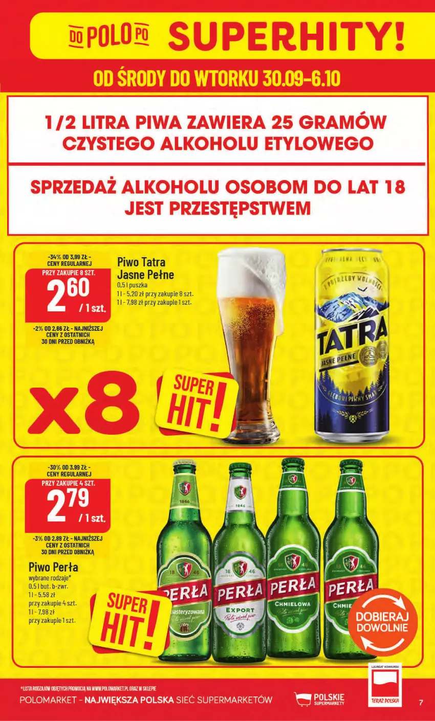 Gazetka promocyjna PoloMarket - Gazetka od 30.09 - ważna 30.09 do 06.10.2026 - strona 7 - produkty: Gra, Perła, Piwa, Piwo, Tatra
