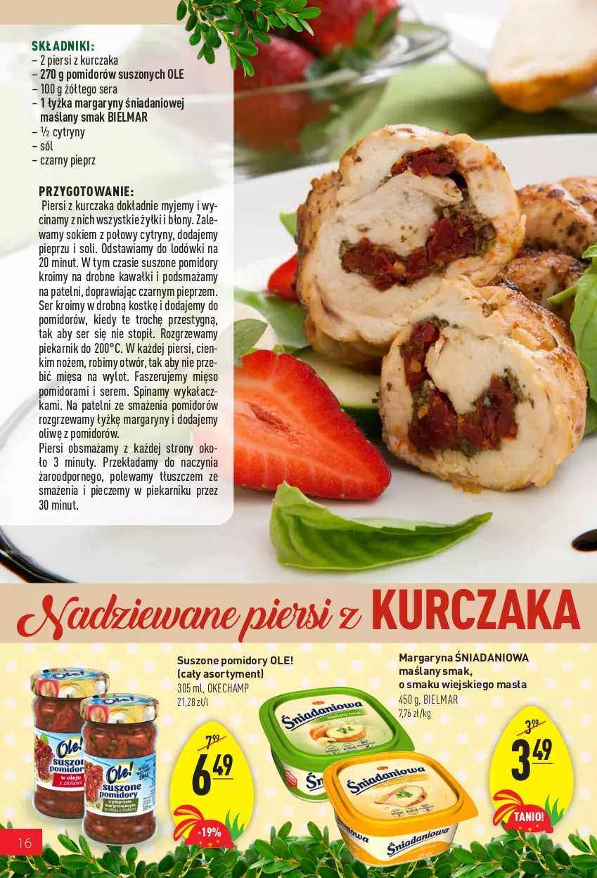 Gazetka promocyjna Arhelan - Gazetka - ważna 04.04 do 24.04.2022 - strona 16 - produkty: Bazyl, Bulion, Cebula, Cytryny, Czosnek, Danio, Fa, Heinz, Kawa, Kurczak, Lanki, Lion, Majonez, Margaryna, Mięso, Noż, Nuty, Ole!, Olej, Piec, Piekarnik, Pieprz, Pomidory, Por, Pudliszki, Pulpety, Ser, Sok, Sól, Sos, Suszone pomidory, Top