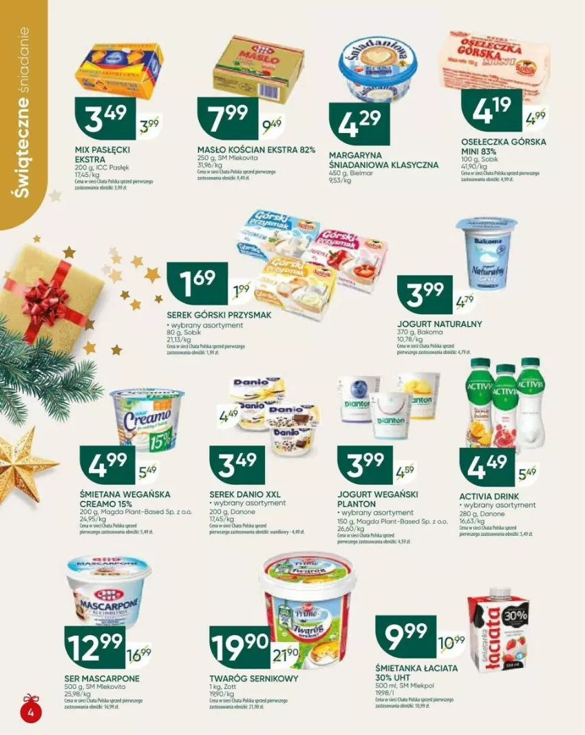 Gazetka promocyjna Chata Polska - ważna 11.12 do 22.12.2023 - strona 11 - produkty: Activia, Bakoma, Danio, Danone, Jogurt, Jogurt naturalny, Margaryna, Mascarpone, Masło, Paleta, Ser, Serek, UHU