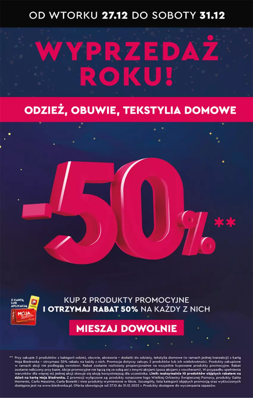 Gazetka promocyjna Biedronka - Gazetka - Biedronka.pl - ważna 26.12 do 31.12.2022 - strona 55 - produkty: Gatta, Moments, Obuwie, Por, Rama, Tran