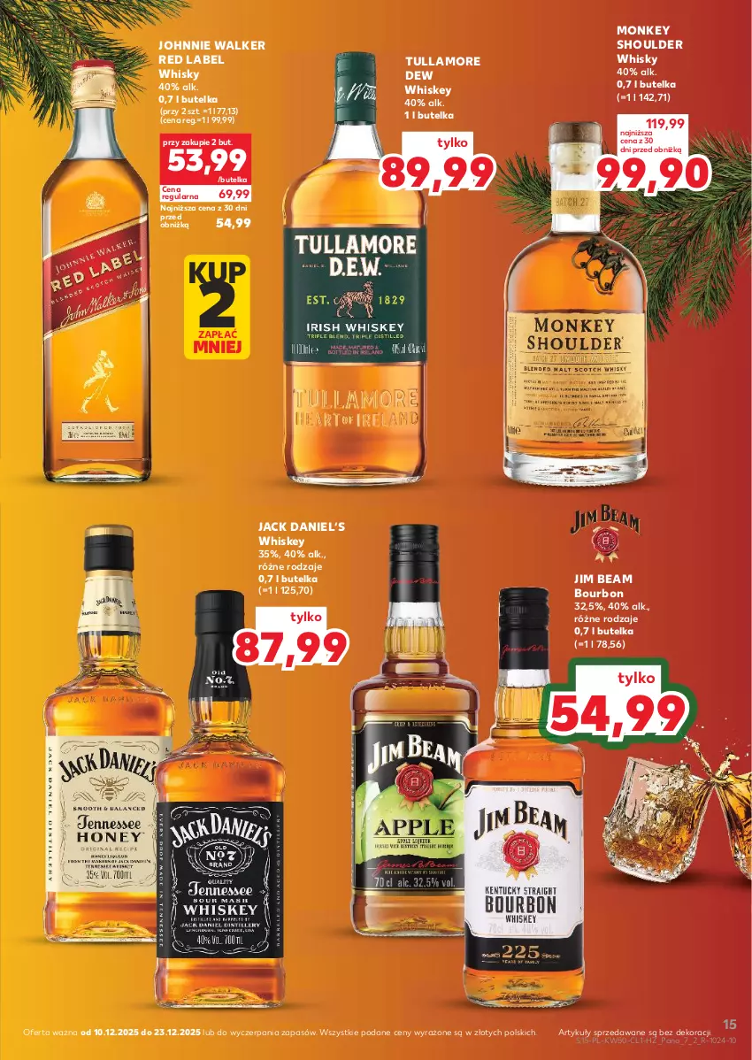 Gazetka promocyjna Kaufland - Barek Kauflandu - ważna 10.12 do 23.12.2025 - strona 15 - produkty: Bourbon, Jim Beam, Johnnie Walker, Tullamore Dew, Whiskey, Whisky