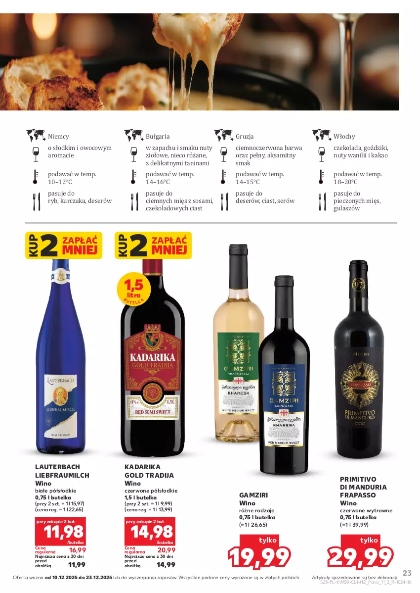 Gazetka promocyjna Kaufland - Barek Kauflandu - ważna 10.12 do 23.12.2025 - strona 23 - produkty: Aksam, Czekolada, Deser, Kakao, Kurczak, Nuty, Piec, Róża, Ser, Sos, Wino, Wino czerwone