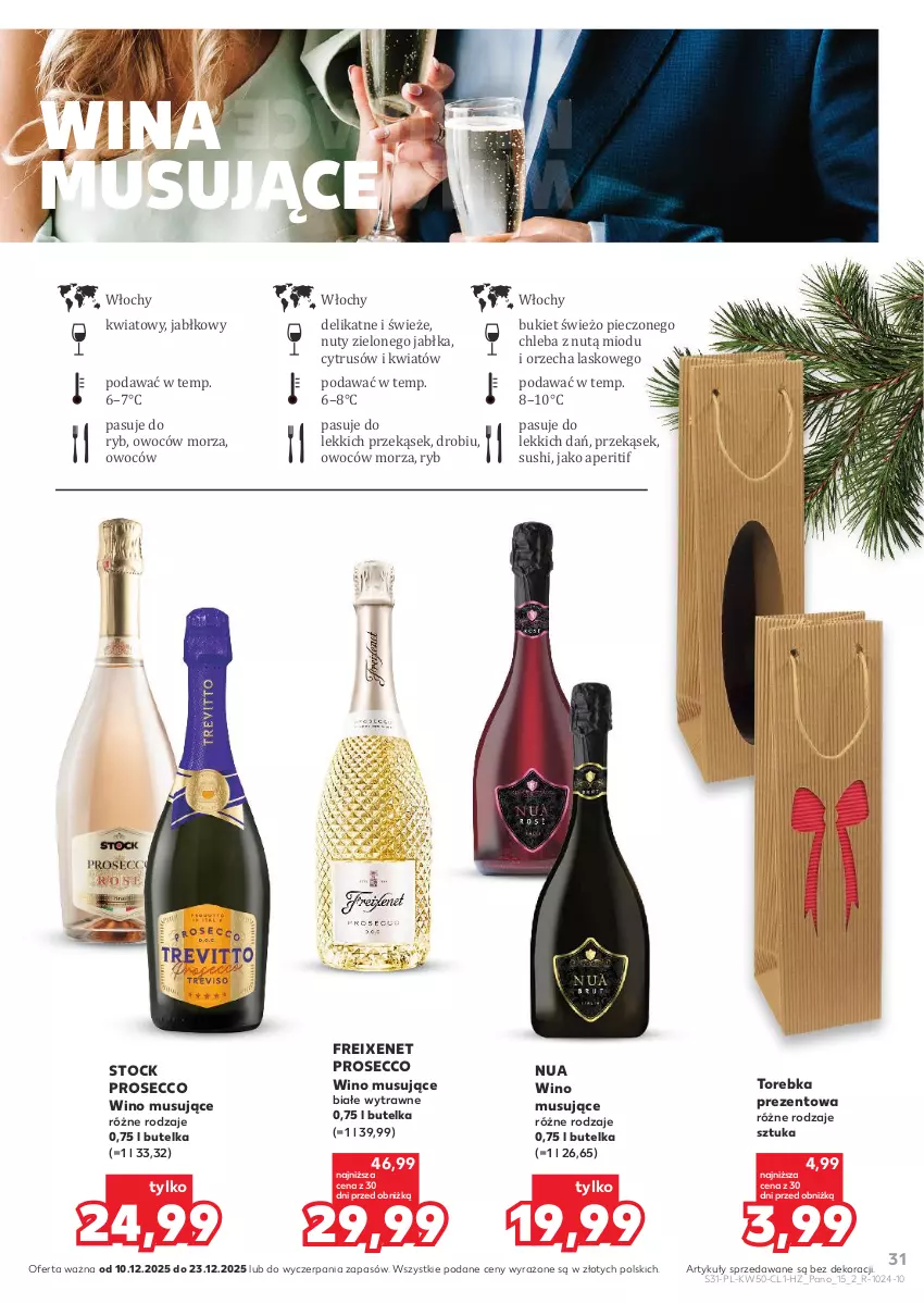 Gazetka promocyjna Kaufland - Barek Kauflandu - ważna 10.12 do 23.12.2025 - strona 31 - produkty: Bukiet, Chleb, Jabłka, Mus, Nuty, Piec, Prosecco, Stock, Sushi, Torebka, Wino, Wino musujące