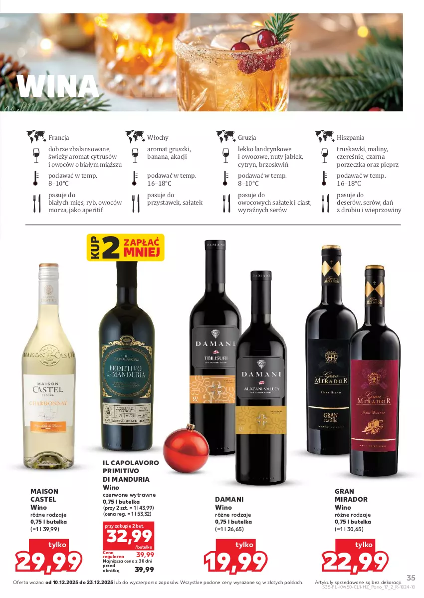 Gazetka promocyjna Kaufland - Barek Kauflandu - ważna 10.12 do 23.12.2025 - strona 35 - produkty: Deser, Gra, Gruszki, Maliny, Nuty, Pieprz, Por, Sałat, Ser, Truskawki, Wino, Wino czerwone