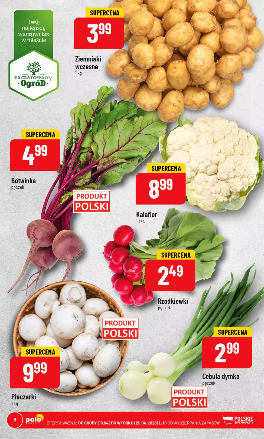 Gazetka promocyjna PoloMarket - Gazetka pomocyjna - ważna 19.04 do 25.04.2023 - strona 8 - produkty: Cebula, Kalafior, Piec, Ziemniaki