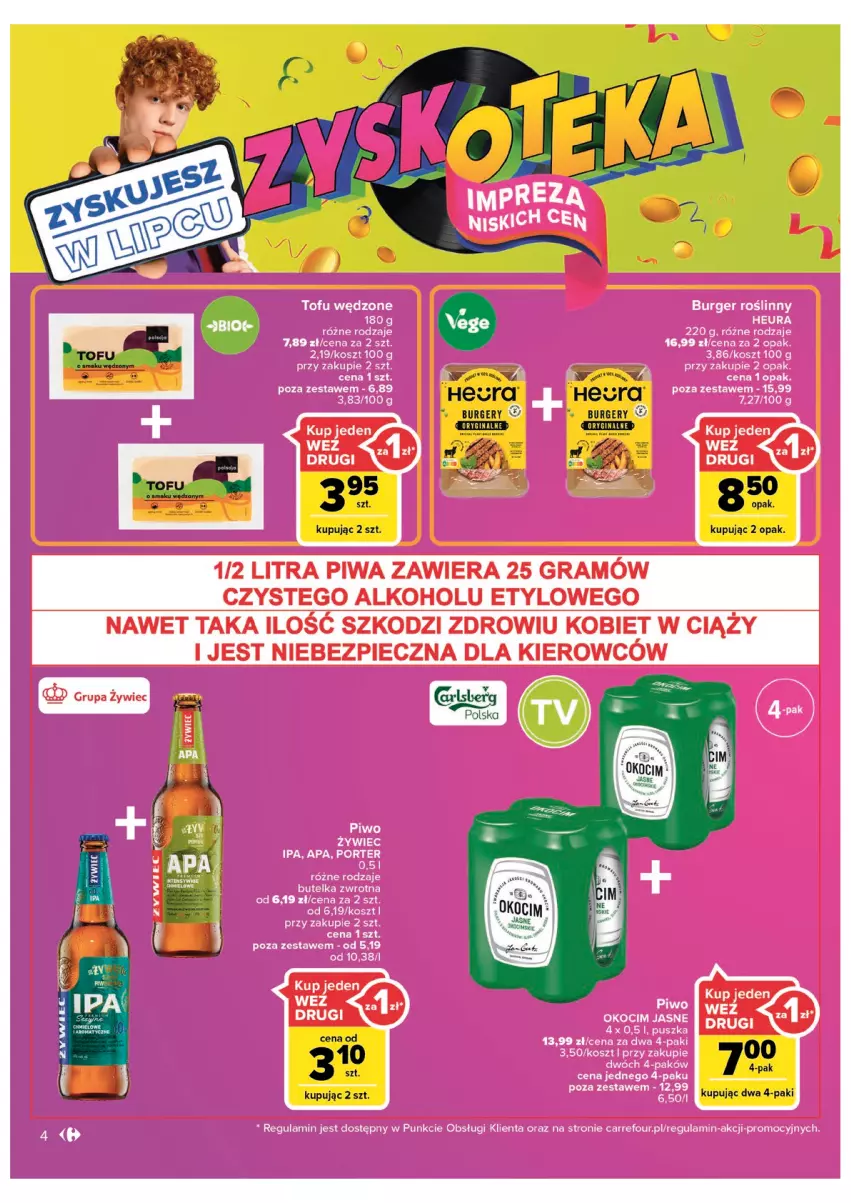 Gazetka promocyjna Carrefour - Gazetka Carrefour Zyskoteka - ważna 19.07 do 30.07.2022 - strona 4 - produkty: Burger, Gin