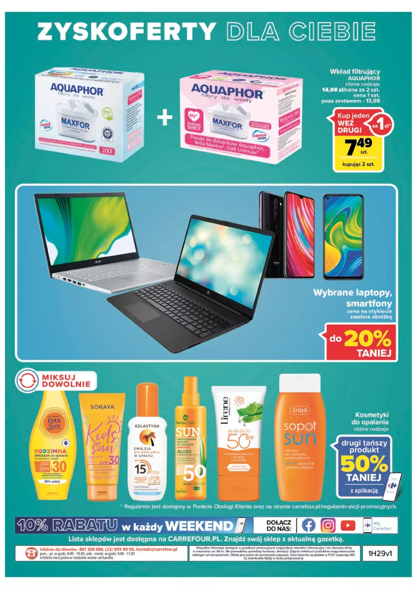 Gazetka promocyjna Carrefour - Gazetka Carrefour Zyskoteka - ważna 19.07 do 30.07.2022 - strona 42 - produkty: Aquaphor, Emulsja, Por, Smartfon, Taca, Top, Wkład filtrujący