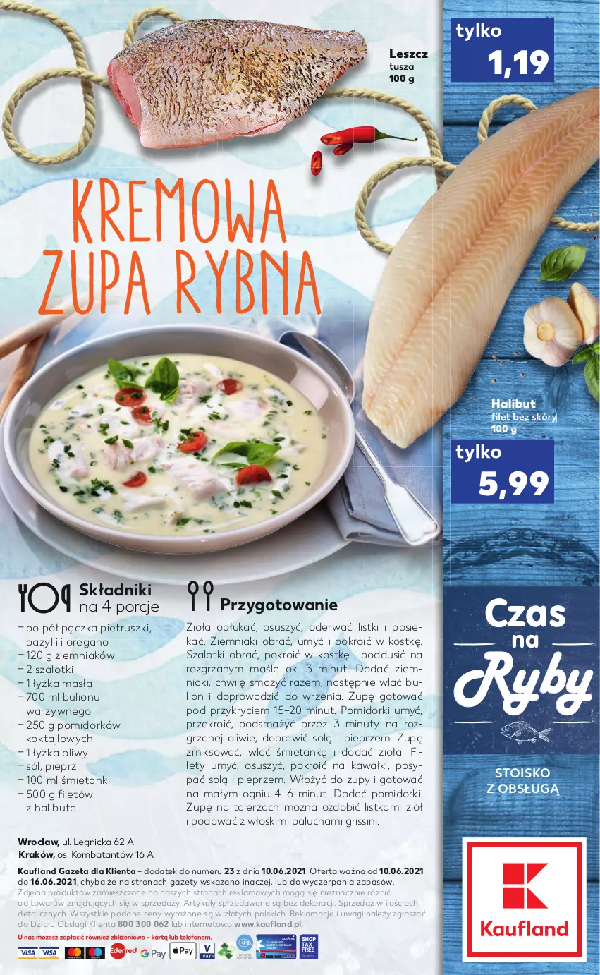 Gazetka promocyjna Kaufland - RYBY - ważna 10.06 do 16.06.2021 - strona 2 - produkty: Bazyl, Bulion, Grissini, Halibut, Kawa, Lion, Nuty, Pieprz, Pomidorki, Por, Sól, Szal, Talerz, Tusz, Wagi, Ziemniaki, Zupa