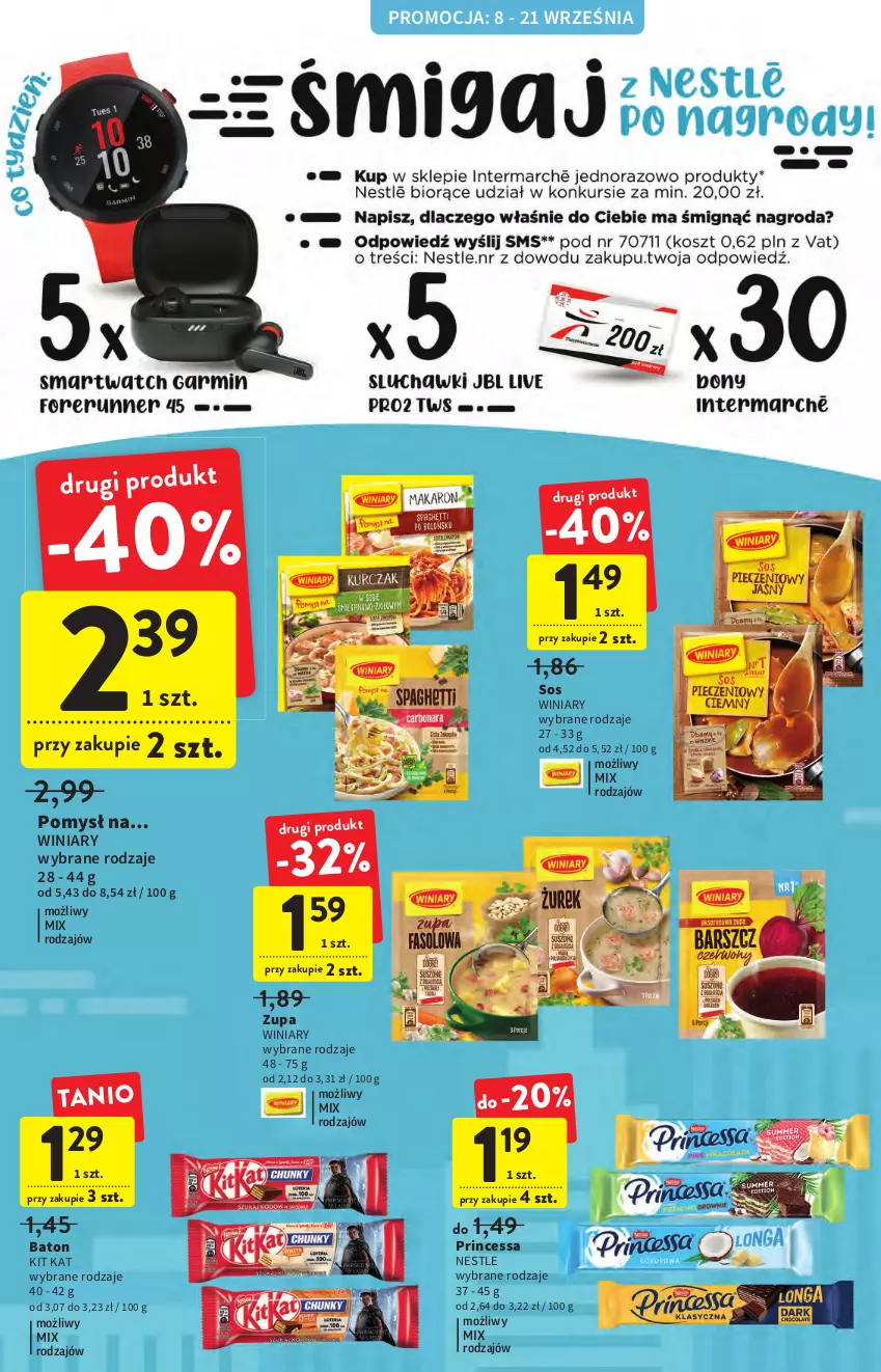 Gazetka promocyjna Intermarche - Gazetka Intermarche - ważna 08.09 do 14.09.2022 - strona 26 - produkty: Baton, Kit Kat, Princessa, Sos, Winiary, Zupa