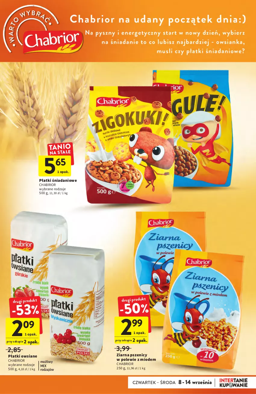 Gazetka promocyjna Intermarche - Gazetka Intermarche - ważna 08.09 do 14.09.2022 - strona 29 - produkty: Chabrior, Danio, Płatki owsiane