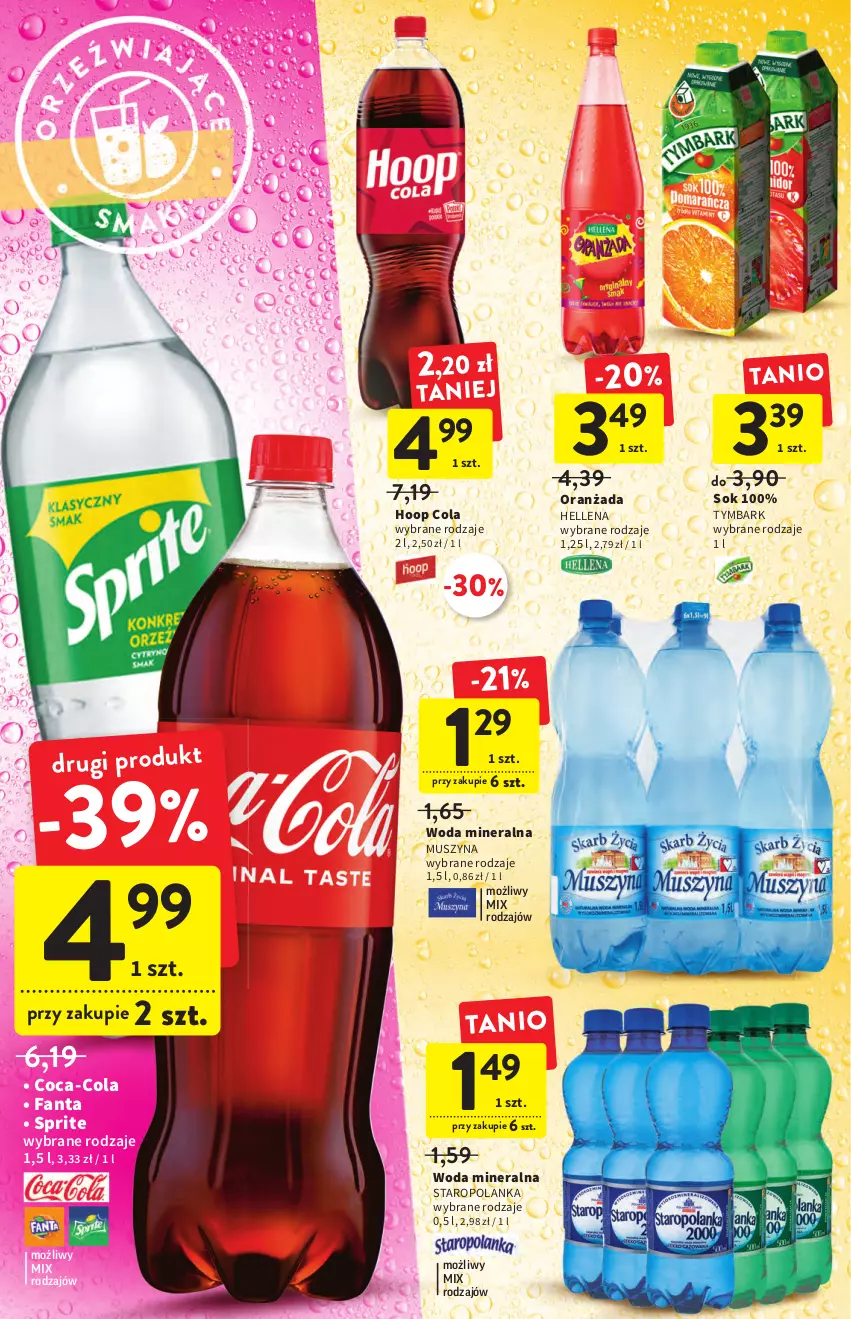 Gazetka promocyjna Intermarche - Gazetka Intermarche - ważna 08.09 do 14.09.2022 - strona 32 - produkty: Coca-Cola, Fa, Fanta, Hellena, Hoop, Mus, Oranżada, Sok, Sprite, Staropolanka, Szyna, Tymbark, Woda, Woda mineralna