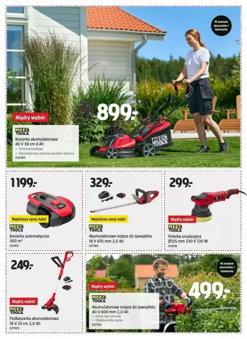 Gazetka promocyjna Jula - ważna 22.05 do 04.06.2025 - strona 33 - produkty: Akumulator, Kasza, Kosiarka, Kosz, Noż, Nożyce, Ser, Sok, Top, Warka