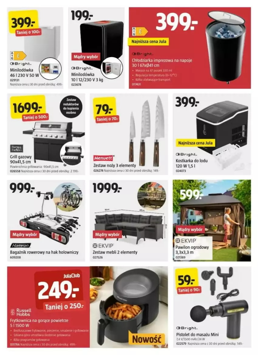 Gazetka promocyjna Jula - ważna 22.05 do 04.06.2025 - strona 44 - produkty: Fa, Grill, Grill gazowy, Lodówka, Noż, Pistolet, Puf, Rower