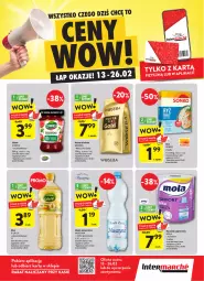 Gazetka promocyjna Intermarche - Ceny wow - Gazetka - ważna od 26.02 do 26.02.2025 - strona 1 - produkty: Ryż, Mus, Papier, Kawa mielona, Kawa, Dżem, Ręcznik, Sonko, Mola, Szyna, Woda mineralna, Mocca Fix Gold, Woseba, Woda, Olej