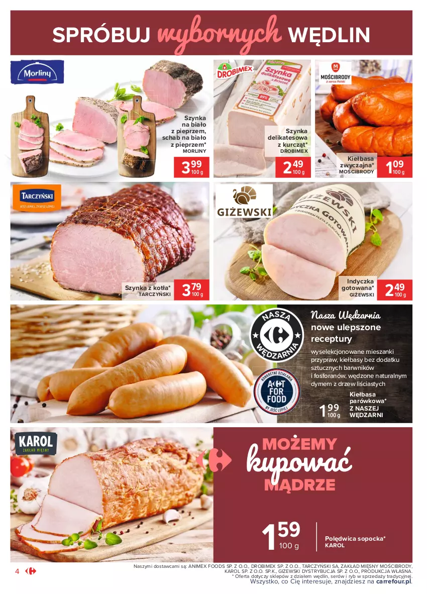 Gazetka promocyjna Carrefour - Gazetka Market - ważna 01.03 do 13.03.2021 - strona 4 - produkty: Drobimex, Kiełbasa, Morliny, Pieprz, Polędwica, Ser, Szynka, Szynka delikatesowa, Tarczyński