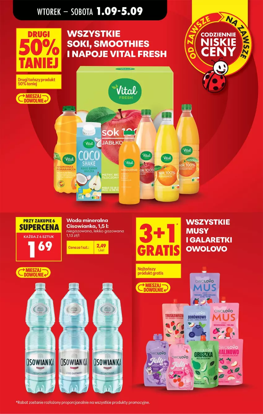 Gazetka promocyjna Biedronka - Od Wtorku - ważna 01.09 do 05.09.2026 - strona 11 - produkty: Gala, Galaretki, Mus, Napoje, Por, Smoothie, Sok, Woda, Woda mineralna