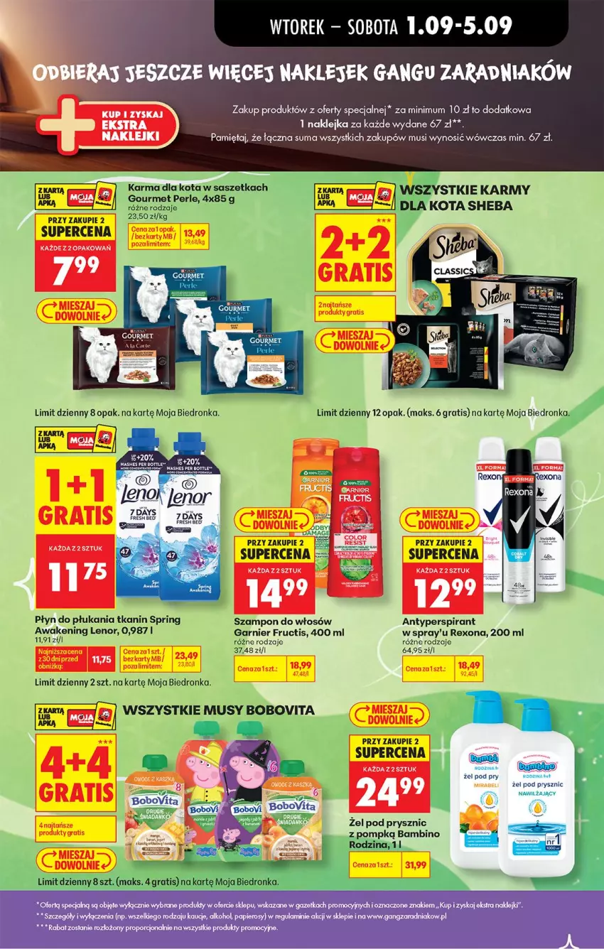 Gazetka promocyjna Biedronka - Od Wtorku - ważna 01.09 do 05.09.2026 - strona 23 - produkty: 7 Days, Antyperspirant, Fructis, Garnier, Klej, Lenor, Mięta, Mus, Papier, Płyn do płukania, Rexona, Szampon, Top