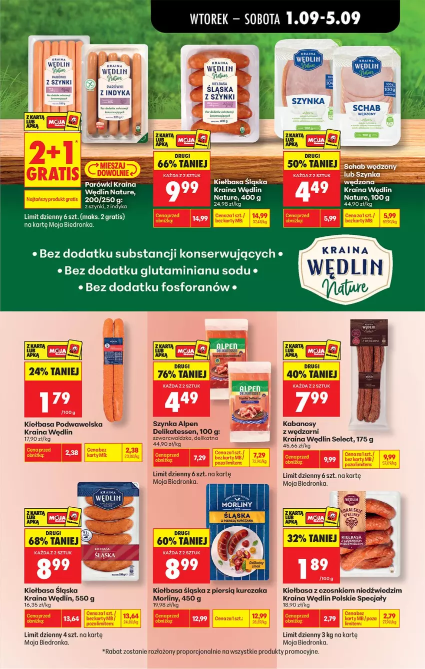 Gazetka promocyjna Biedronka - Od Wtorku - ważna 01.09 do 05.09.2026 - strona 43 - produkty: Brit, Brita, Dada, Fa, Kabanos, Kiełbasa, Kiełbasa podwawelska, Kiełbasa śląska, Kurczak, Morliny, Parówki, Por, Ser, Szynka, Wawel