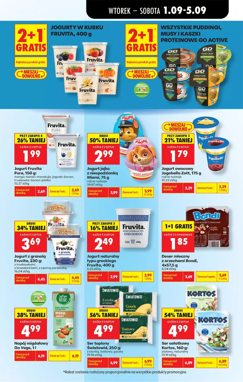 Gazetka promocyjna Biedronka - Od Wtorku - ważna 01.09 do 05.09.2026 - strona 45 - produkty: Bell, Bella, Deser, Deser mleczny, EPEE, Fa, Gouda, Gra, Jogobella, Jogurt, Jogurt naturalny, Jogurt owocowy, Mango, Mixa, Mus, Napój, Por, Pudding, Pur, Sałat, Ser, Ser topiony, Top, Zott