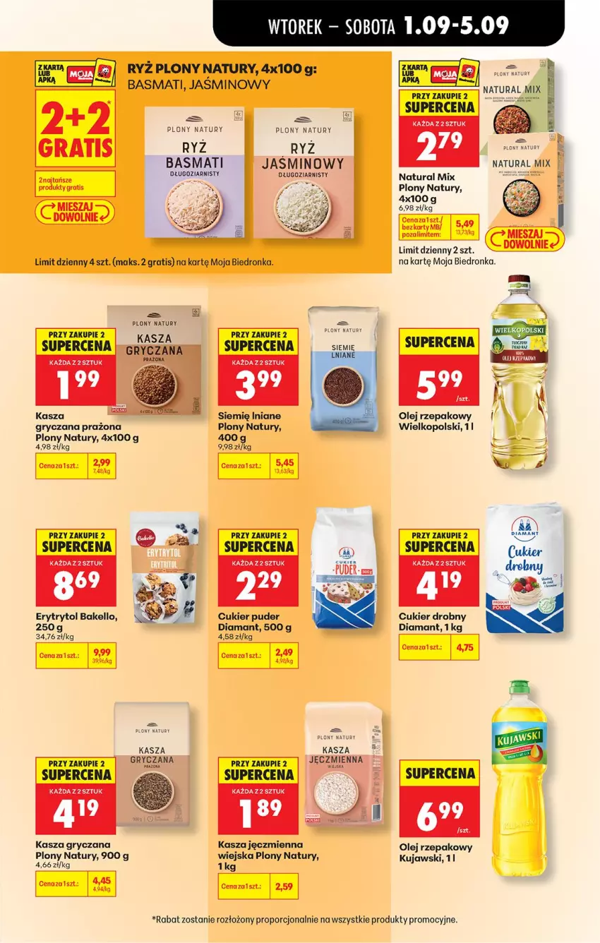 Gazetka promocyjna Biedronka - Od Wtorku - ważna 01.09 do 05.09.2026 - strona 49 - produkty: Cukier, Cukier puder, Diamant, Fa, Gra, Gry, Kasza, Kasza jęczmienna, Kujawski, Olej, Olej rzepakowy, Por, Puder, Ryż, Siemię Iniane