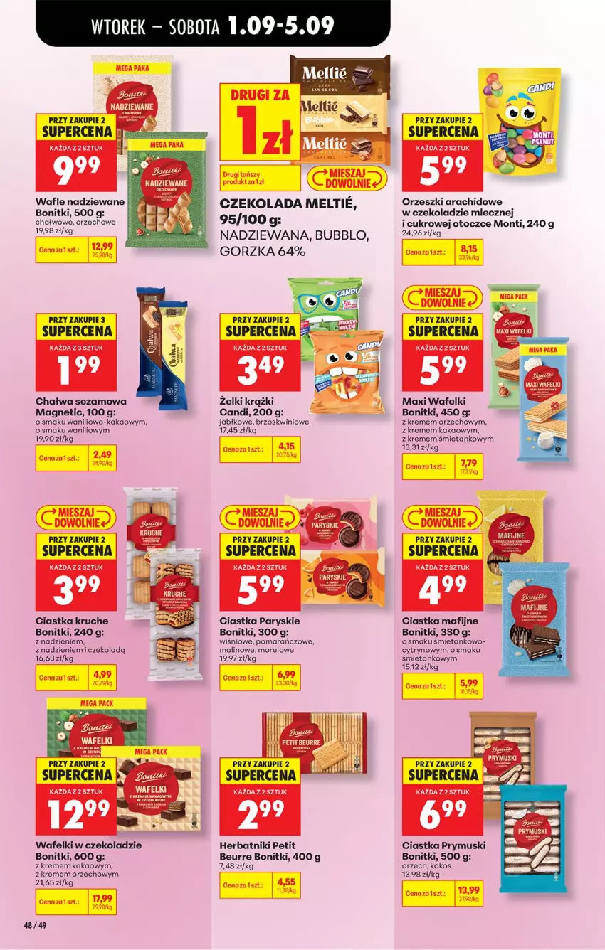 Gazetka promocyjna Biedronka - Od Wtorku - ważna 01.09 do 05.09.2026 - strona 56 - produkty: Bonitki, Chałwa, Ciastka, Czekolada, Herbatniki, Herbatniki Petit Beurre, Kakao, Kokos, LG, Mus, Orzeszki, Sezam, Wafle