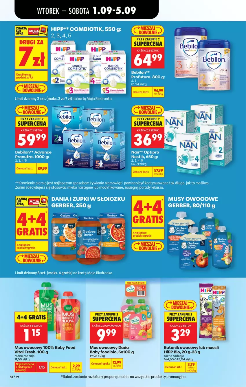 Gazetka promocyjna Biedronka - Od Wtorku - ważna 01.09 do 05.09.2026 - strona 70 - produkty: Baton, BEBILON, Dada, HiPP, Hipp Bio, Mus, Por, Tonik, Wagi