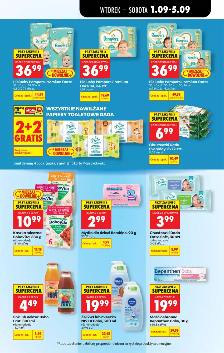 Gazetka promocyjna Biedronka - Od Wtorku - ważna 01.09 do 05.09.2026 - strona 71 - produkty: Bepanthen, BoboVita, Chusteczki, Dada, Dzieci, Mleczko, Mydło, Nektar, Nivea, Nivea Baby, Por, Sok