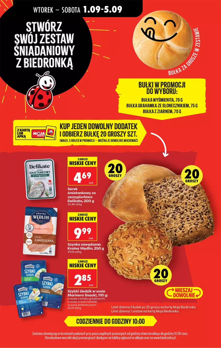 Gazetka promocyjna Biedronka - Od Wtorku - ważna 01.09 do 05.09.2026 - strona 79 - produkty: Bułka, Bułka grahamka, Gra, Ser, Serek, Sos, Szynka