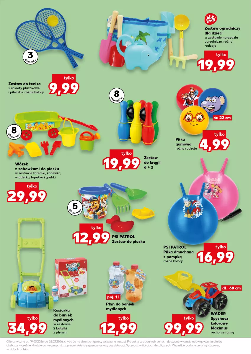 Gazetka promocyjna Kaufland - Kaufland - ważna 19.03 do 25.03.2026 - strona 15 - produkty: Dzieci, Foremki, Gra, Konewka, Kosiarka, Mus, Piłka dmuchana, Psi Patrol, Zabawka