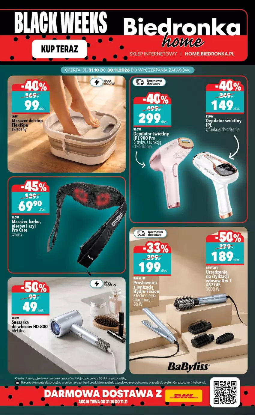 Gazetka promocyjna Biedronka - Biedronka Home - ważna 31.10 do 07.11.2026 - strona 5 - produkty: Depilator, Depilator świetlny, Intel, Masażer, Suszarka, Tera