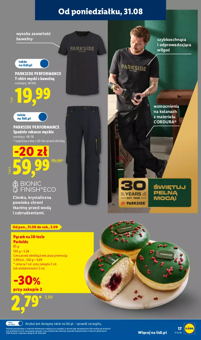 Gazetka promocyjna Lidl - Gazetka ważna od 31.08. do 05.09. - ważna 31.08 do 05.09.2026 - strona 21 - produkty: LANA, LG, Pączek, Parkside, Sok, Spodnie, T-shirt