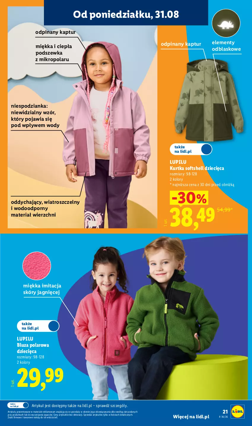 Gazetka promocyjna Lidl - Gazetka ważna od 31.08. do 05.09. - ważna 31.08 do 05.09.2026 - strona 25 - produkty: Bluza, Bluza polarowa, Dzieci, Kurtka, Kurtka softshell, Por