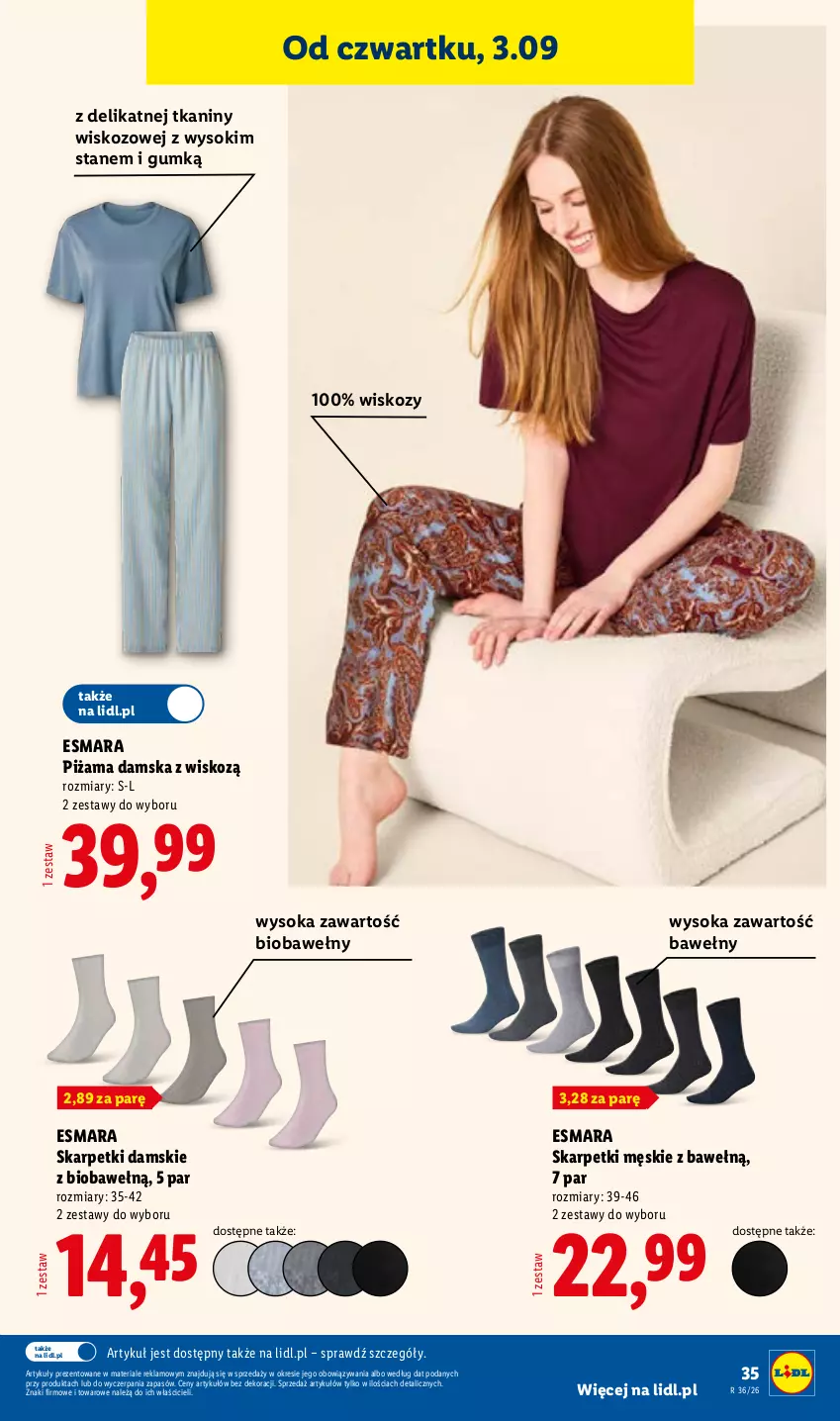 Gazetka promocyjna Lidl - Gazetka ważna od 31.08. do 05.09. - ważna 31.08 do 05.09.2026 - strona 41 - produkty: Karp, Piżama, Skarpetki, Sok