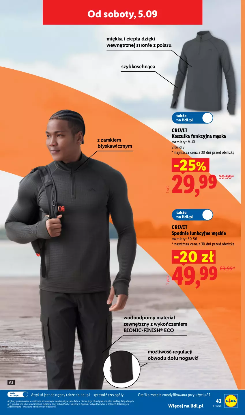 Gazetka promocyjna Lidl - Gazetka ważna od 31.08. do 05.09. - ważna 31.08 do 05.09.2026 - strona 51 - produkty: Finish, Gra, Grafika, Kosz, Koszulka, Koszulka funkcyjna, Por, Spodnie