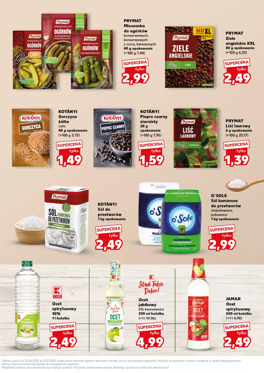 Gazetka promocyjna Kaufland - Kaufland - ważna 30.06 do 05.07.2025 - strona 13 - produkty: Laur, Ocet, Pieprz, Prymat, Ser, Sól, Ziele angielskie