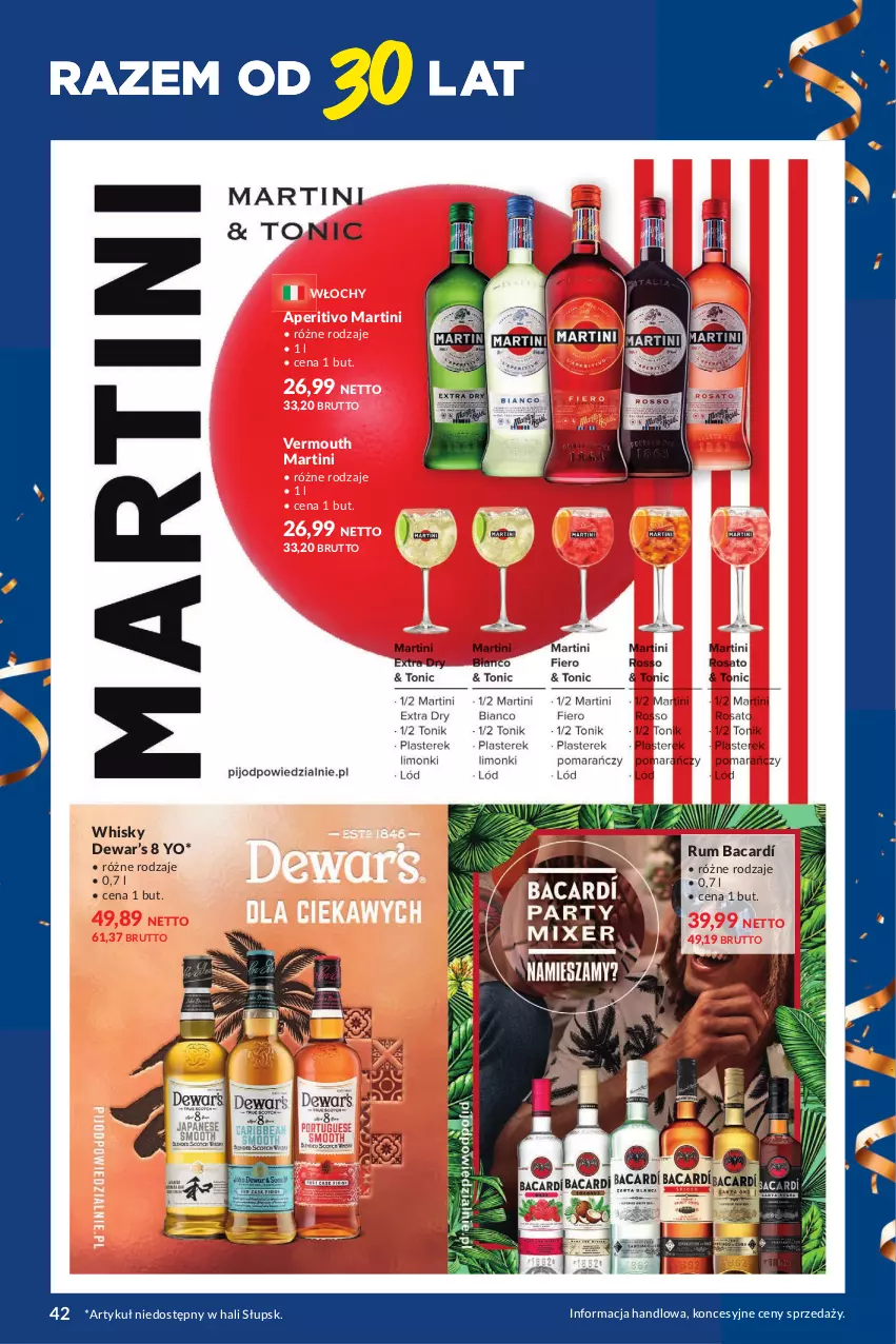Gazetka promocyjna Makro - Katalog Dostawcy - oferta z alkoholem - ważna 05.03 do 30.03.2024 - strona 42 - produkty: Martini, Rum, Vermouth, Whisky
