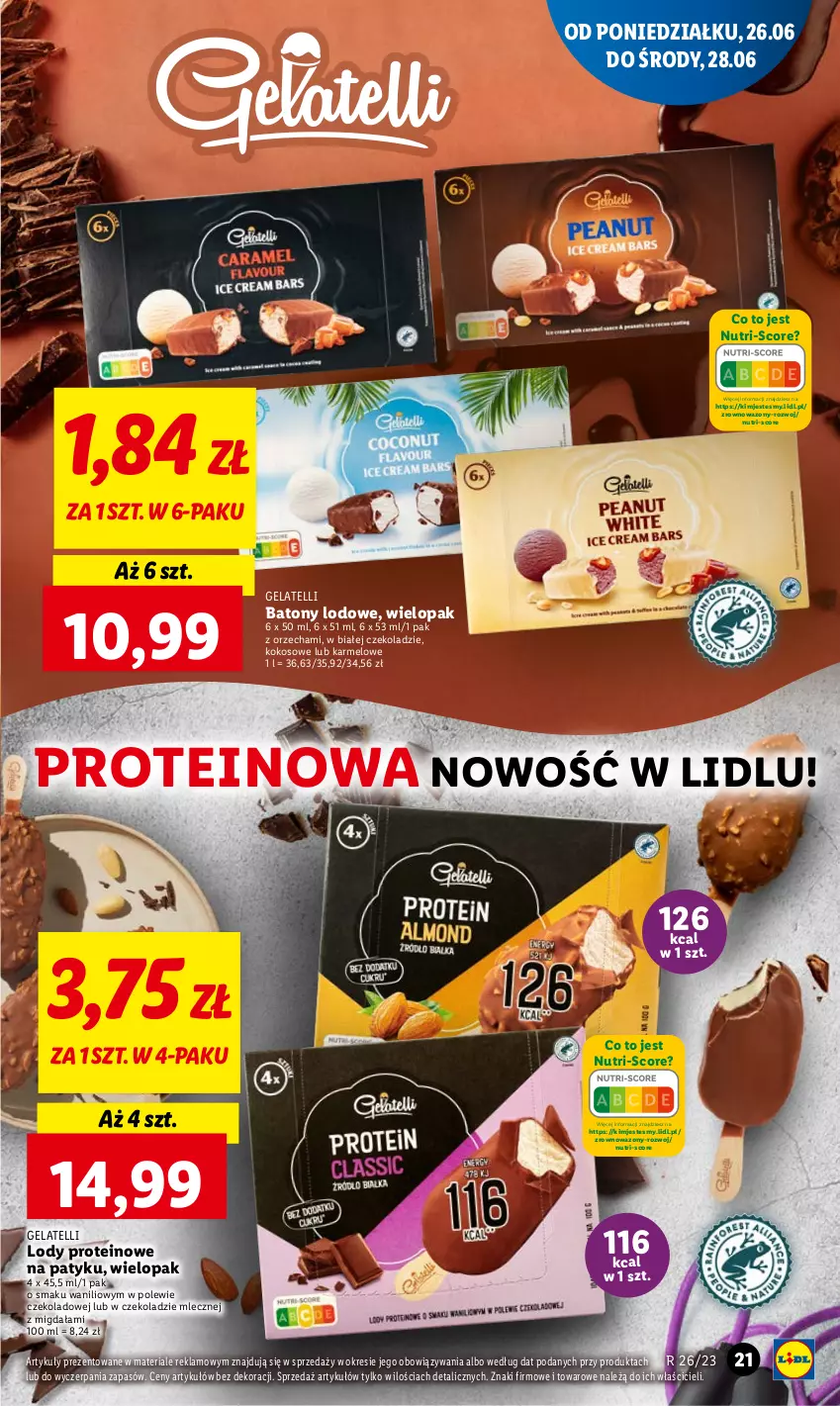 Gazetka promocyjna Lidl - GAZETKA - ważna 26.06 do 28.06.2023 - strona 23 - produkty: Baton, Kokos, Lody, Wazon