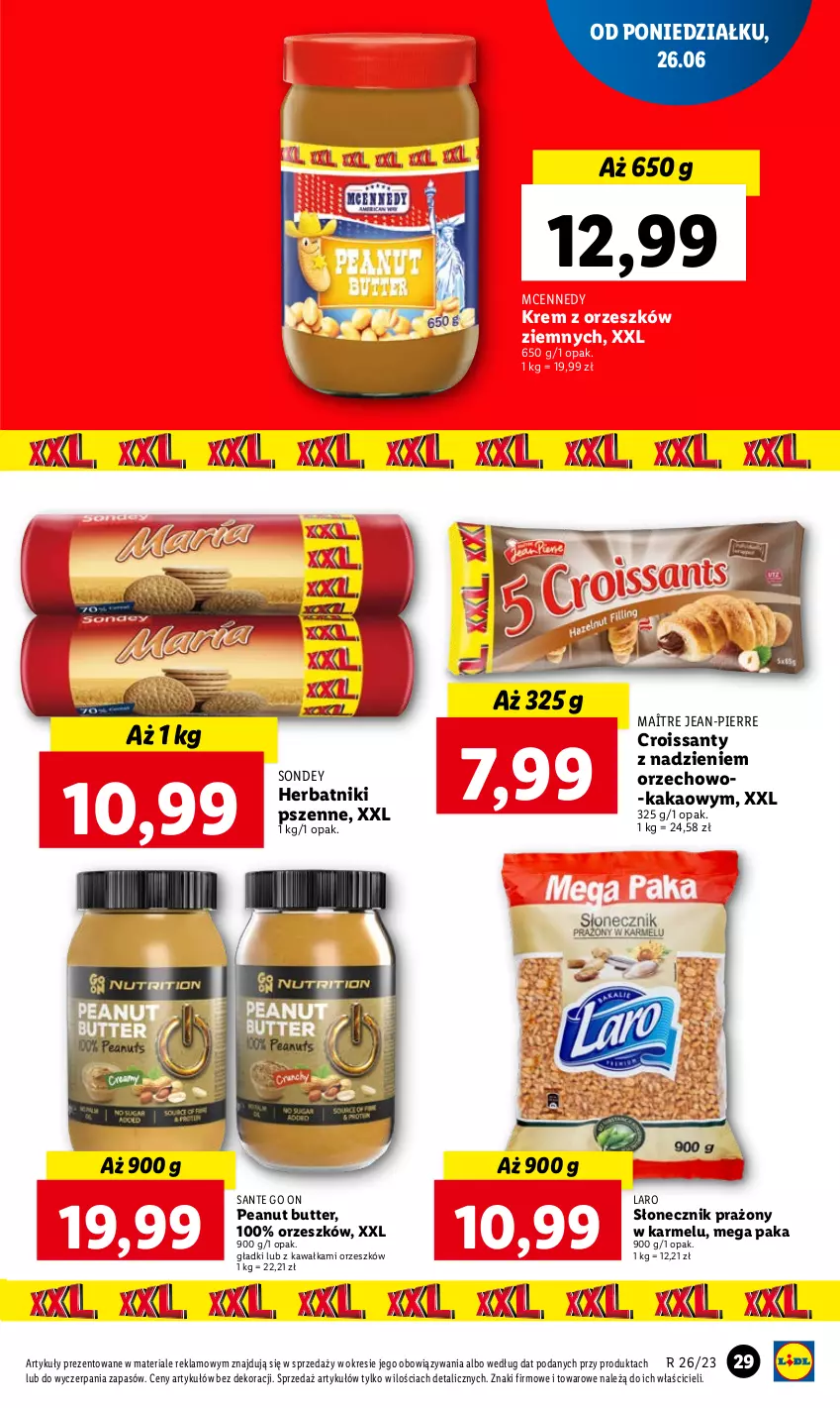Gazetka promocyjna Lidl - GAZETKA - ważna 26.06 do 28.06.2023 - strona 31 - produkty: Croissant, Herbatniki, Kakao, Kawa, Sante, Słonecznik prażony