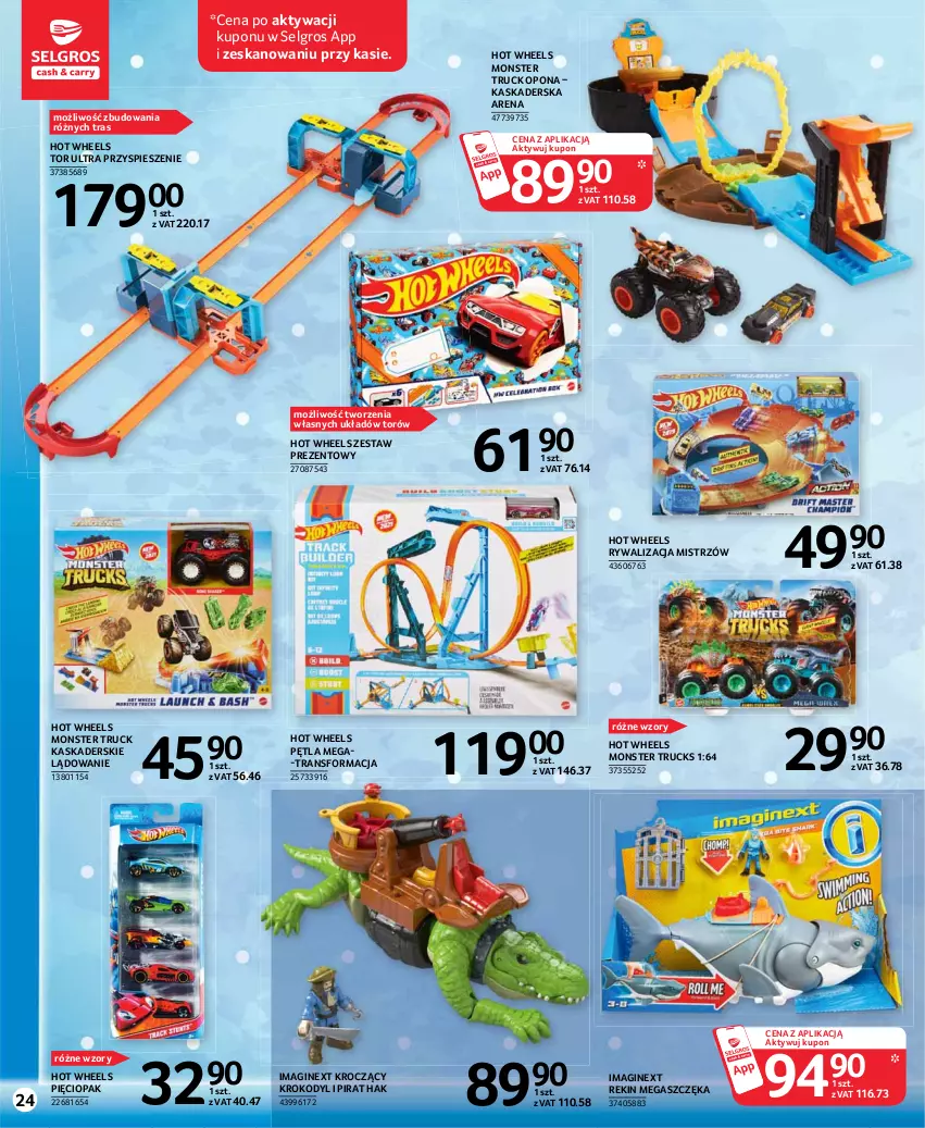 Gazetka promocyjna Selgros - Katalog Dzień Dziecka - ważna 13.05 do 26.05.2021 - strona 24 - produkty: Gin, Hot Wheels, Kask, Kaskaderska arena, LG, Monster truck, Tran, Zestaw prezentowy