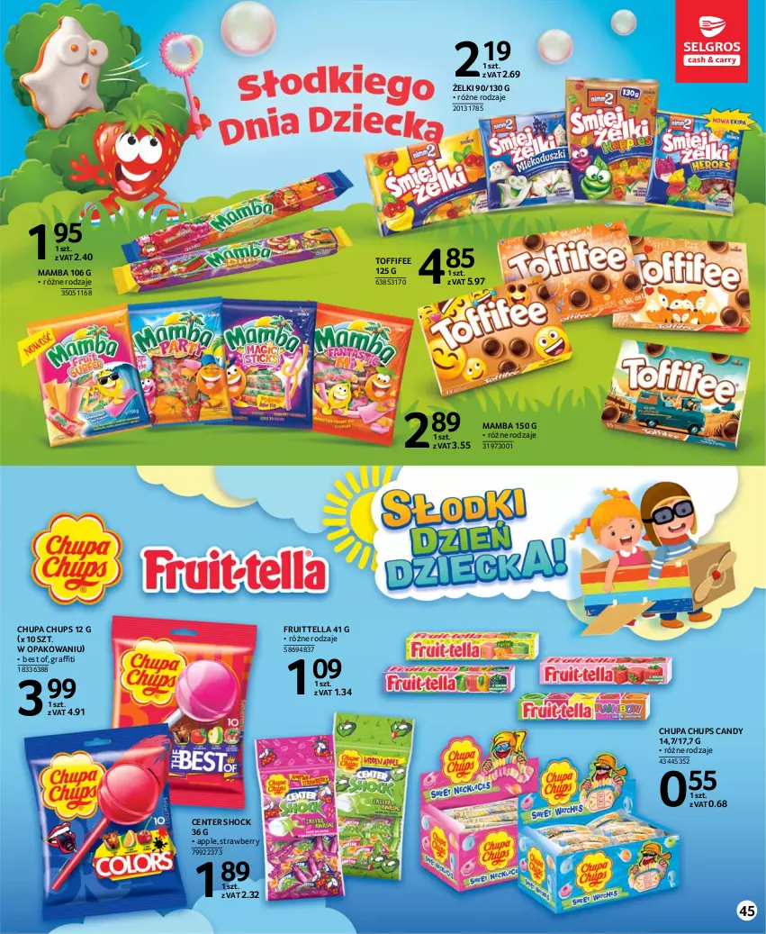 Gazetka promocyjna Selgros - Katalog Dzień Dziecka - ważna 13.05 do 26.05.2021 - strona 45 - produkty: Candy, Chupa Chups, Gra, Mamba, Toffifee