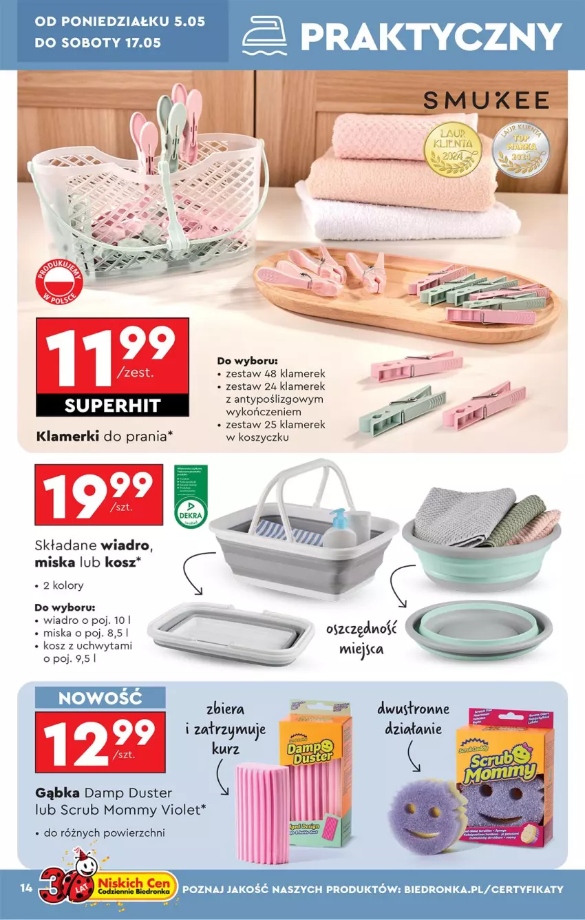 Gazetka promocyjna Biedronka - Okazje Tygodnia - ważna 05.05 do 17.05.2025 - strona 14 - produkty: Kosz, Miska, Wiadro