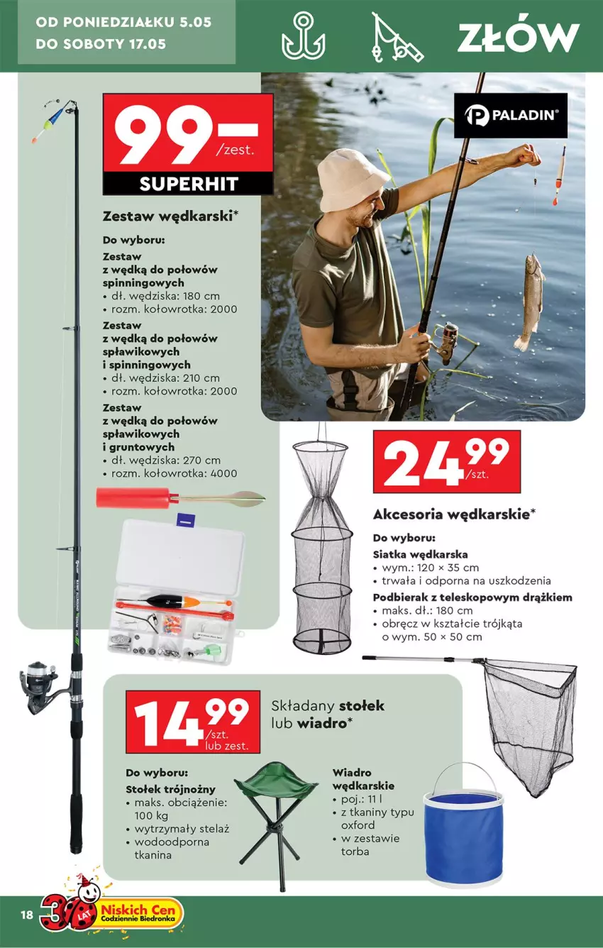Gazetka promocyjna Biedronka - Okazje Tygodnia - ważna 05.05 do 17.05.2025 - strona 18 - produkty: Grunt, Noż, Por, Siatka, Stołek, Teleskop, Torba, Wiadro, Wiko