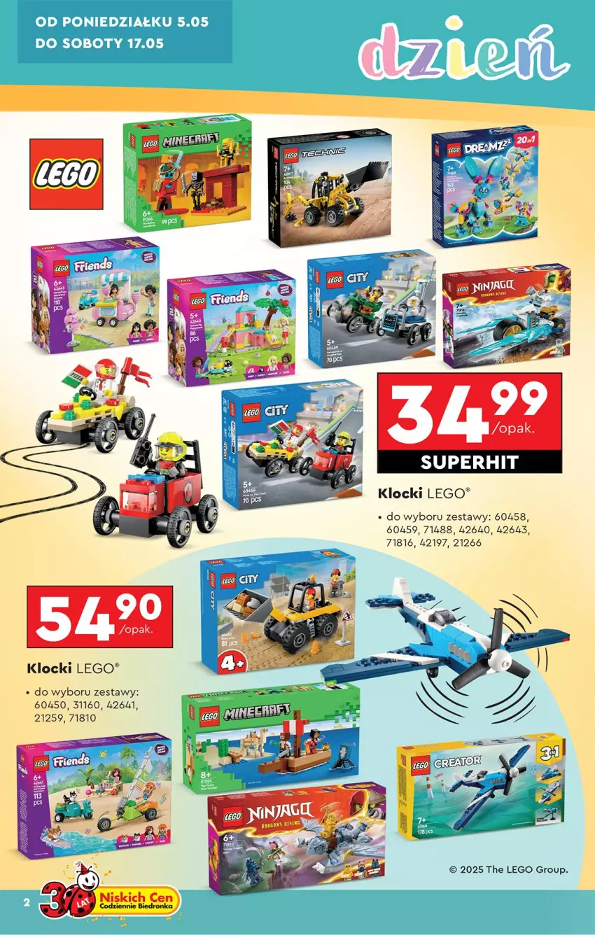 Gazetka promocyjna Biedronka - Okazje Tygodnia - ważna 05.05 do 17.05.2025 - strona 2 - produkty: Klocki, LEGO