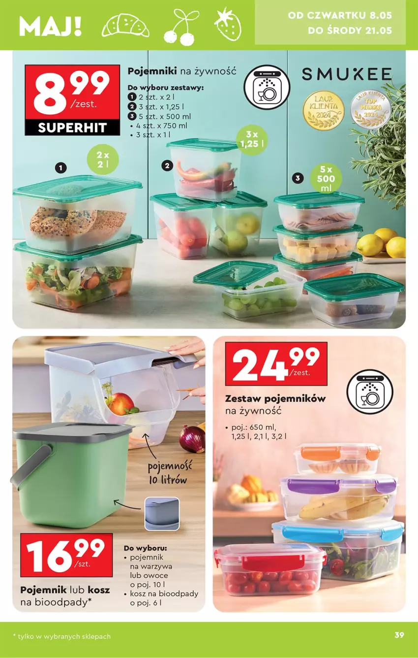 Gazetka promocyjna Biedronka - Okazje Tygodnia - ważna 05.05 do 17.05.2025 - strona 39 - produkty: Kosz, Owoce, Pojemnik, Warzywa