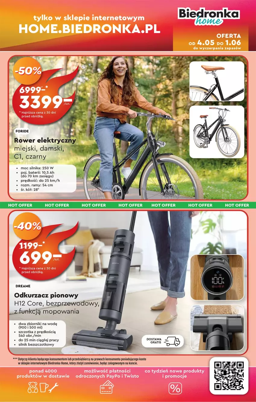 Gazetka promocyjna Biedronka - Okazje Tygodnia - ważna 05.05 do 17.05.2025 - strona 55 - produkty: Gra, Mop, Odkurzacz, Rower, Rower elektryczny, Szczotka