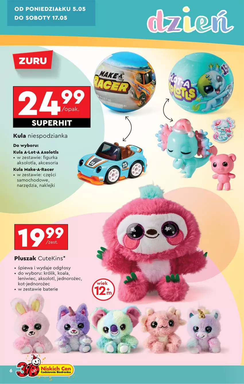 Gazetka promocyjna Biedronka - Okazje Tygodnia - ważna 05.05 do 17.05.2025 - strona 6 - produkty: Acer, Jednorożec, Klej, Królik, Pluszak